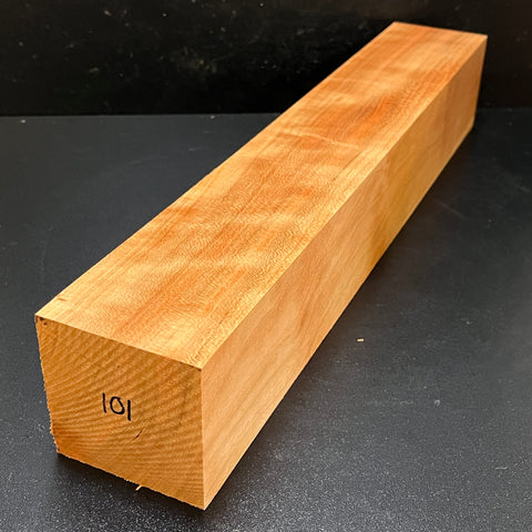 3"x3"x18" KD Curly Cherry Wood Spindle Turning Blank (#00101)