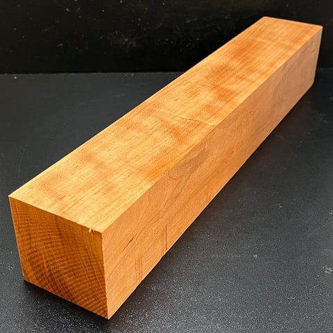 3"x3"x18" KD Curly Cherry Wood Spindle Turning Blank (#00103)