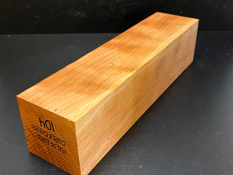 3"x3"x12" KD Curly Cherry Wood Spindle Turning Blank (#00104)