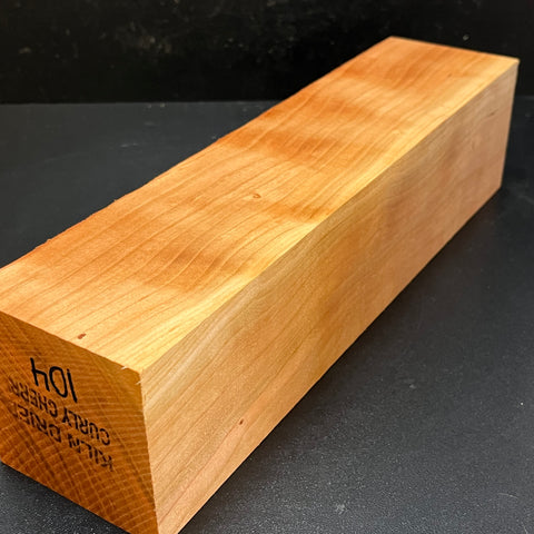 3"x3"x12" KD Curly Cherry Wood Spindle Turning Blank (#00104)