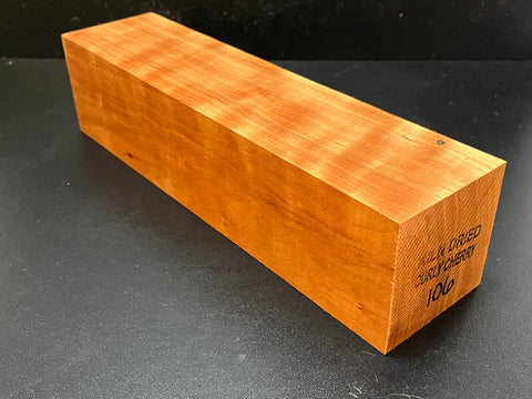 3"x3"x12" KD Curly Cherry Wood Spindle Turning Blank (#00106)