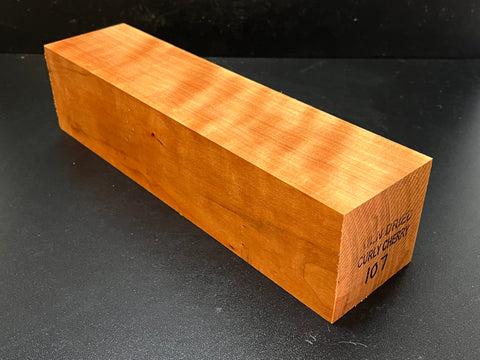 3"x3"x12" KD Curly Cherry Wood Spindle Turning Blank (#00107)