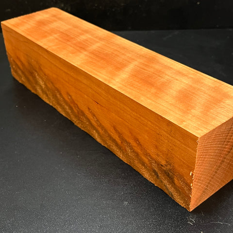 3"x3"x12" KD Curly Cherry Wood Spindle Turning Blank (#00109)