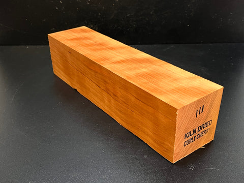 3"x3"x12" KD Curly Cherry Wood Spindle Turning Blank (#00111)