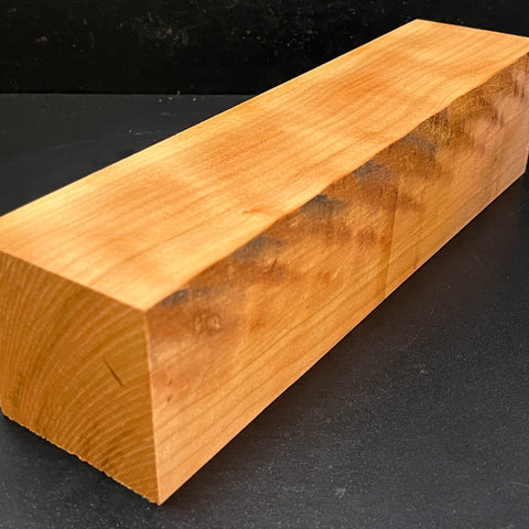 3"x3"x12" KD Curly Cherry Wood Spindle Turning Blank (#00113)