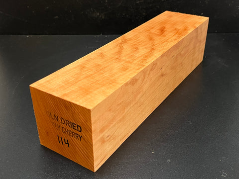 3"x3"x12" KD Curly Cherry Wood Spindle Turning Blank (#00114)