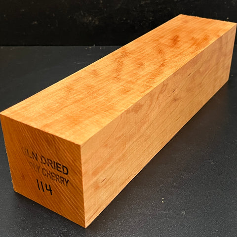 3"x3"x12" KD Curly Cherry Wood Spindle Turning Blank (#00114)