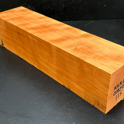 3"x3"x12" KD Curly Cherry Wood Spindle Turning Blank (#00115)