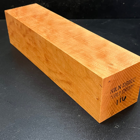 3"x3"x12" KD Curly Cherry Wood Spindle Turning Blank (#00116)