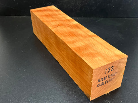 3"x3"x12" KD Curly Cherry Wood Spindle Turning Blank (#00122)