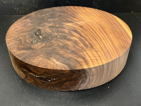 10"x2" KD Figured Black Walnut Wood Bowl Turning Blank (#00139)