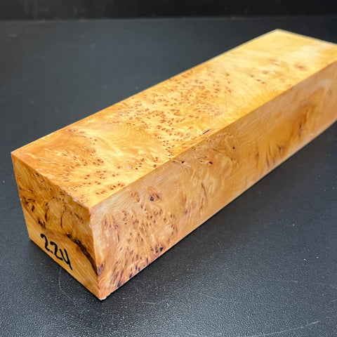2"x2"x8" KD Yellow Cedar Burl Wood Spindle Turning Blank (#00224)