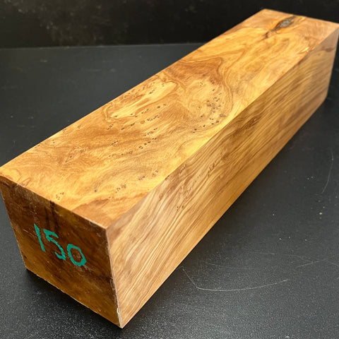 3"x3"x12" Figured Olivewood Wood Spindle Turning Blank (#00150)