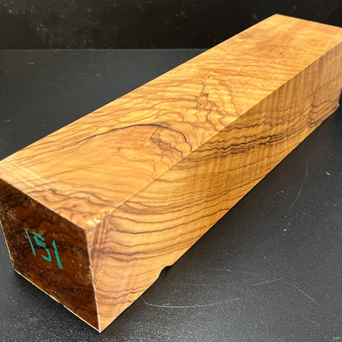 3"x3"x12" Figured Olivewood Wood Spindle Turning Blank (#00151)