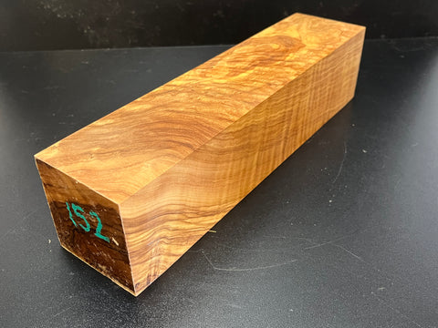 3"x3"x12" Figured Olivewood Wood Spindle Turning Blank (#00152)