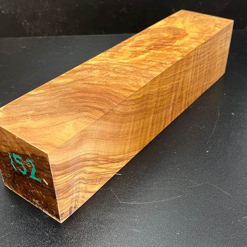 3"x3"x12" Figured Olivewood Wood Spindle Turning Blank (#00152)