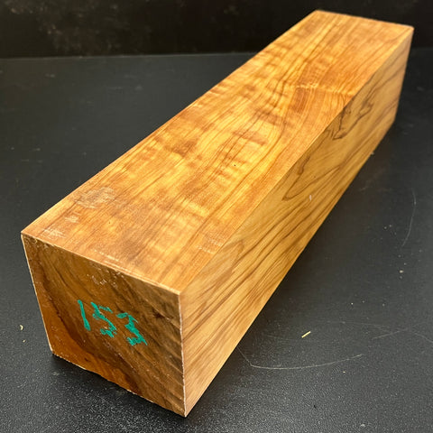 3"x3"x12" Figured Olivewood Wood Spindle Turning Blank (#00153)