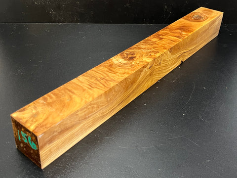 2"x2"x18" Figured Olivewood Wood Spindle Turning Blank (#00156)