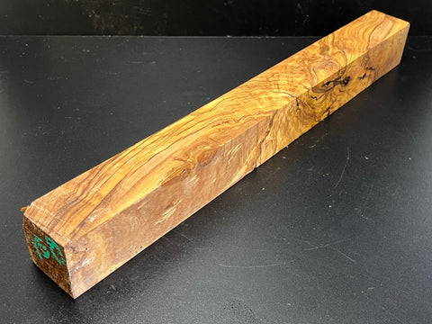 2"x2"x18" Figured Olivewood Wood Spindle Turning Blank (#00158)