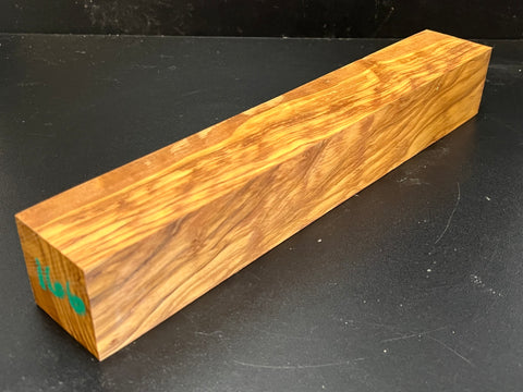 2"x2"x12" Figured Olivewood Wood Spindle Turning Blank (#00166)