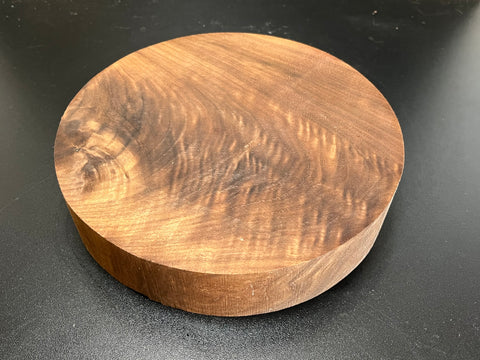 9"x2" KD Figured Black Walnut Wood Bowl Turning Blank (#00171)