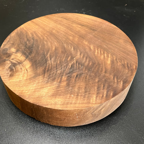 9"x2" KD Figured Black Walnut Wood Bowl Turning Blank (#00171)