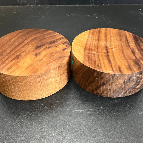 5"x2" KD Lightly Figured Black Walnut (2 pcs) Wood Bowl Turning Blank (#00185)