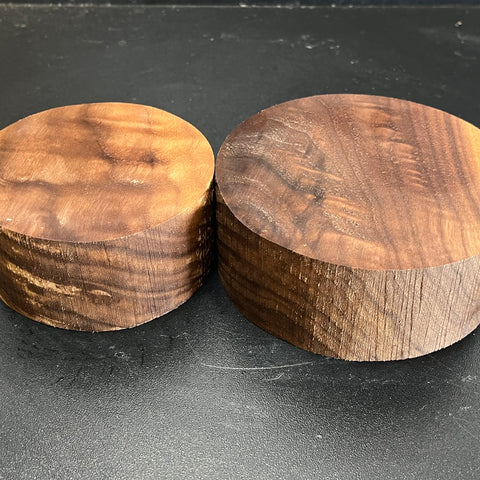 5"x2" & 4"x2" KD Lightly Figured Black Walnut Wood Bowl Turning Blank (#00186)