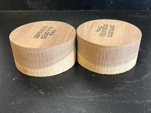 4"x2" KD Sappy Walnut (2 pcs) Wood Bowl Turning Blank (#00198)