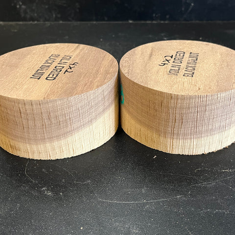 4"x2" KD Sappy Walnut (2 pcs) Wood Bowl Turning Blank (#00198)