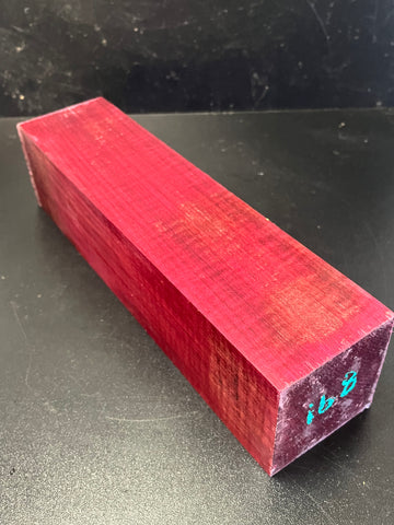 3"x3"x12" KD Curly Purpleheart Wood Spindle Turning Blank (#00168)