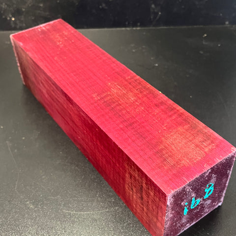 3"x3"x12" KD Curly Purpleheart Wood Spindle Turning Blank (#00168)