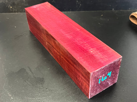 3"x3"x12" KD Curly Purpleheart Wood Spindle Turning Blank (#00169)
