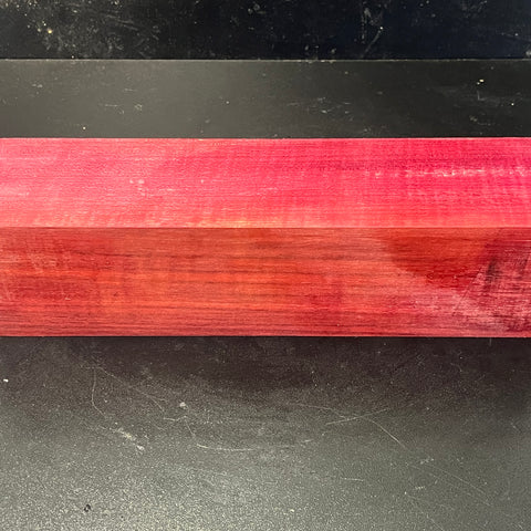 3"x3"x12" KD Curly Purpleheart Wood Spindle Turning Blank (#00170)