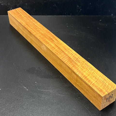 2"x2"x18" KD Curly Teak Wood Spindle Turning Blank (#00199)
