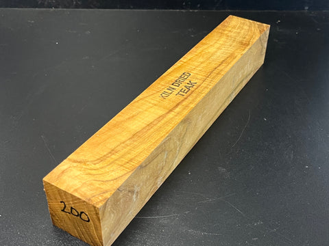 2"x2"x12" KD Curly Teak Wood Spindle Turning Blank (#00200)