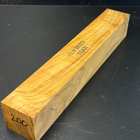 2"x2"x12" KD Curly Teak Wood Spindle Turning Blank (#00200)