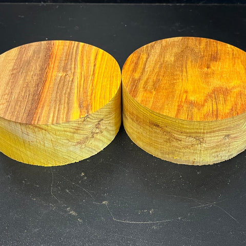 5"x2" KD Exhibition Grade Canarywood Wood (2 pcs) Bowl Turning Blank (#00225)