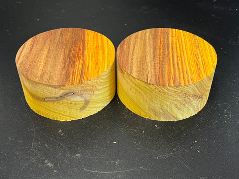 4"x2" KD Exhibition Grade Canarywood Wood (2 pcs) Bowl Turning Blank (#00227)