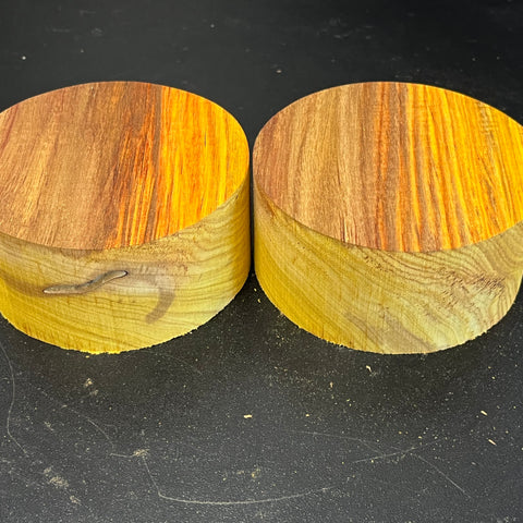 4"x2" KD Exhibition Grade Canarywood Wood (2 pcs) Bowl Turning Blank (#00227)