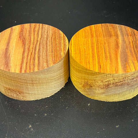 4"x2" KD Exhibition Grade Canarywood Wood (2 pcs) Bowl Turning Blank (#00228)