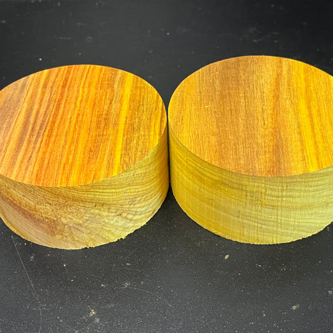 4"x2" KD Exhibition Grade Canarywood Wood (2 pcs) Bowl Turning Blank (#00229)