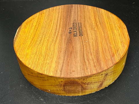 9"x2" KD Exhibition Grade Canarywood Wood Bowl Turning Blank (#00255)