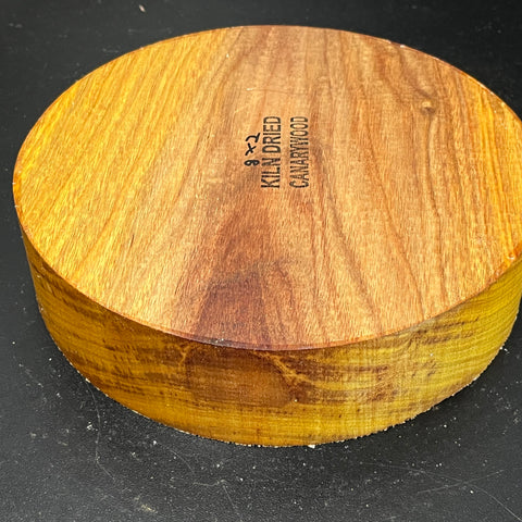 8"x2" KD Exhibition Grade Canarywood Wood Bowl Turning Blank (#00262)