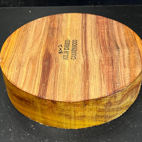 8"x2" KD Exhibition Grade Canarywood Wood Bowl Turning Blank (#00263)