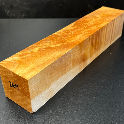 2"x2"x12" KD Figured Hard Maple Wood Spindle Turning Blank (#00269)