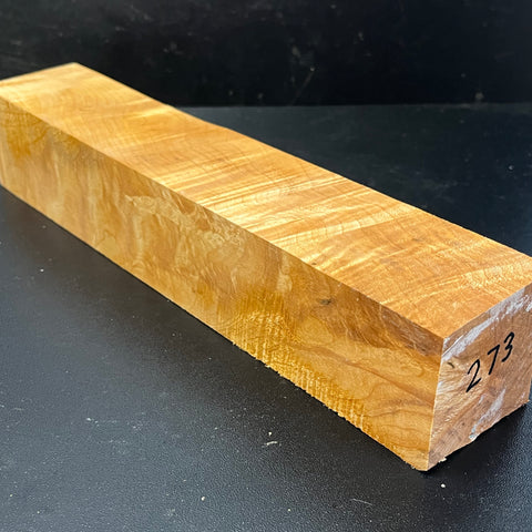 2"x2"x12" KD Figured Hard Maple Wood Spindle Turning Blank (#00273)
