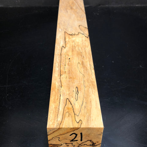 2"x2"x18" KD Spalted Hard Maple Wood Spindle Turning Blank (#0021)
