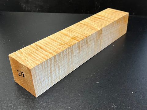 2"x2"x12" KD Figured Hard Maple Wood Spindle Turning Blank (#00278)