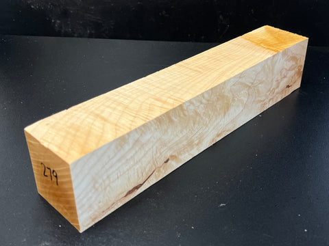2"x2"x12" KD Figured Hard Maple Wood Spindle Turning Blank (#00279)